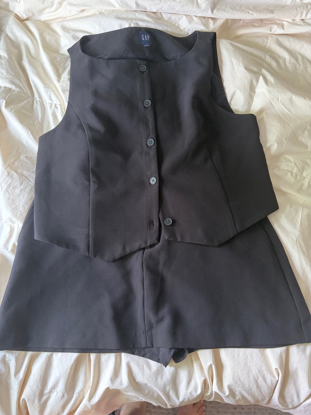 GAP Black Button-Front Waistcoat and matching Skort